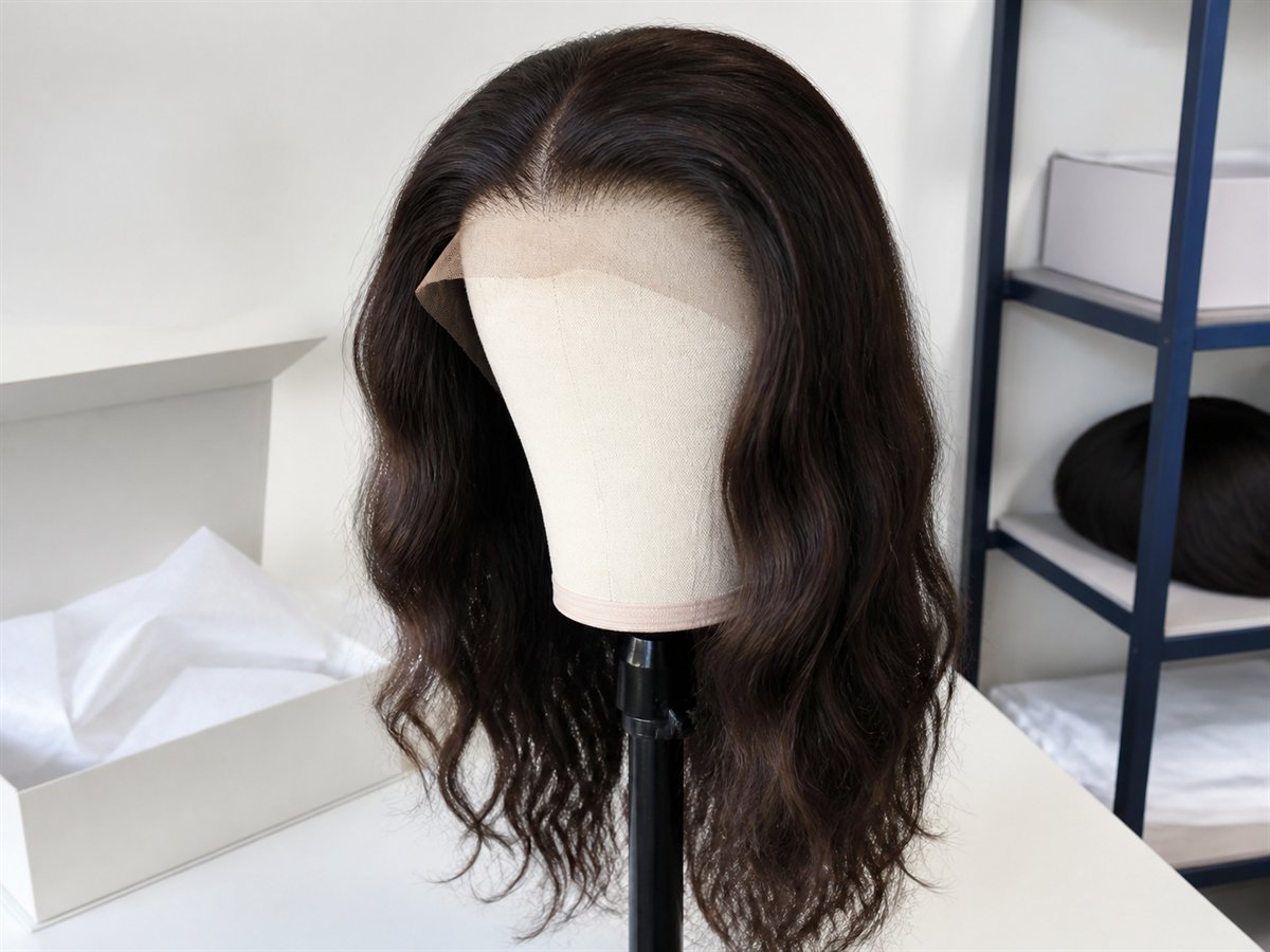 Human-hair lace-front wig